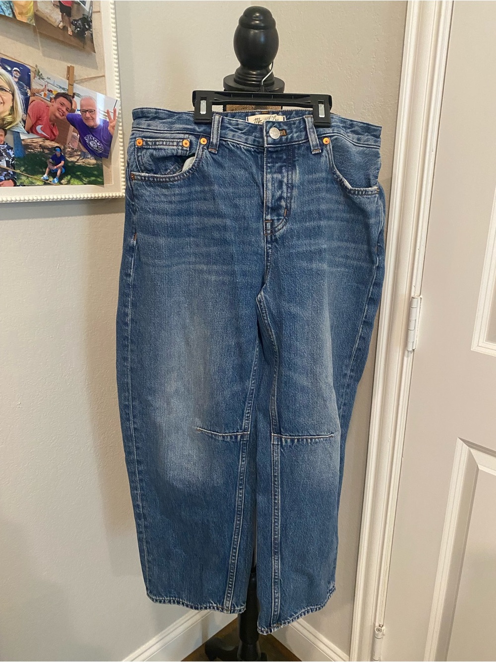 Madewell Indigo Blue Denim Jeans with Contrast Stitching